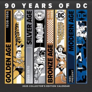 To celebrate DC Comics' 90th anniversary next year, they are teaming up with Trends International to bring us the 2025 DC Comics 90th Anniversary Collector's Edition Calendar Box Set.