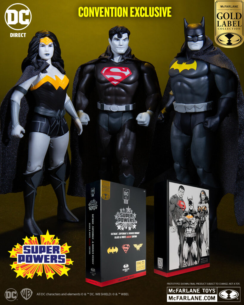 McFarlane Toys Batman, Superman & Wonder Woman Gold Label SDCC Exclusive 