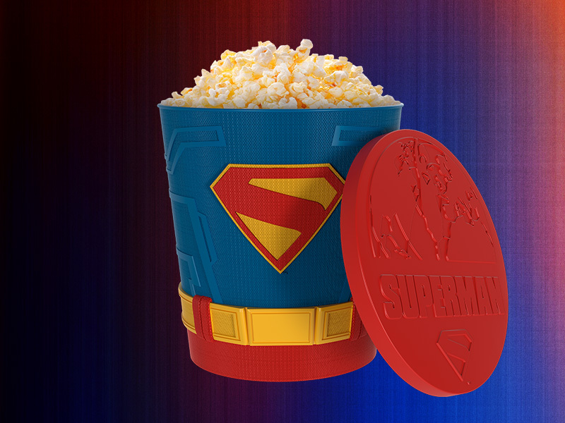 Alamo Drafthouse Release Superman Popcorn Bucket & Jewellery Charm