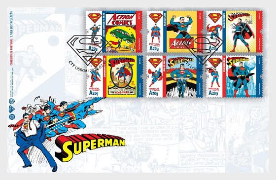 Portugal's Post Service Release Superman Stamp Collection