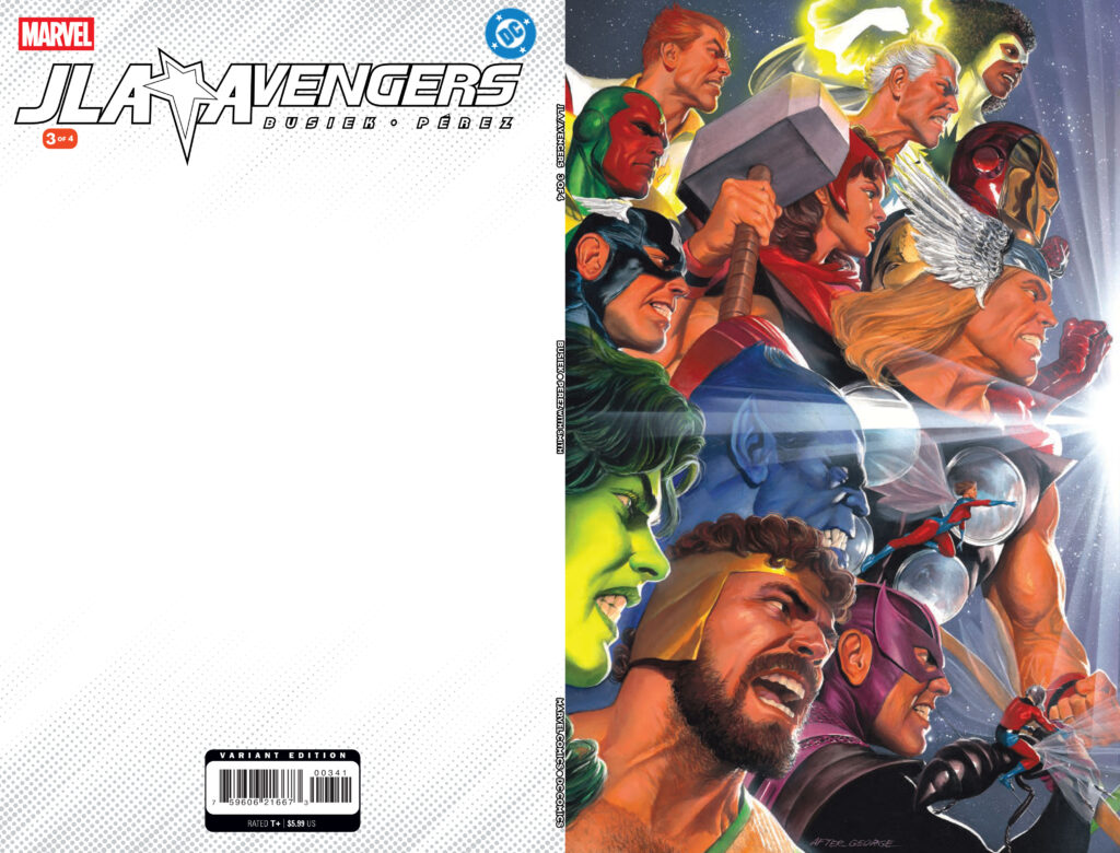 DC Comics have just announced a brand new Alex Ross connecting variant cover for their upcoming facsimile release of 'Avengers/JLA #4'.